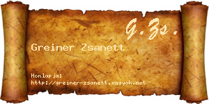 Greiner Zsanett névjegykártya